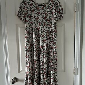Floral Print Short Sleeve Dress